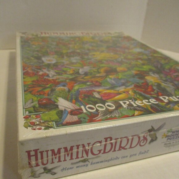 Hummingbirds NEW Large Black Red White Green 1000 Piece Vintage 2005 Puzzle - Picture 5 of 6